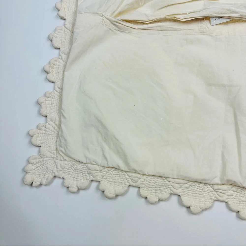 Linen Source Ivory Quilted Cotton Euro Sham Pillow Case